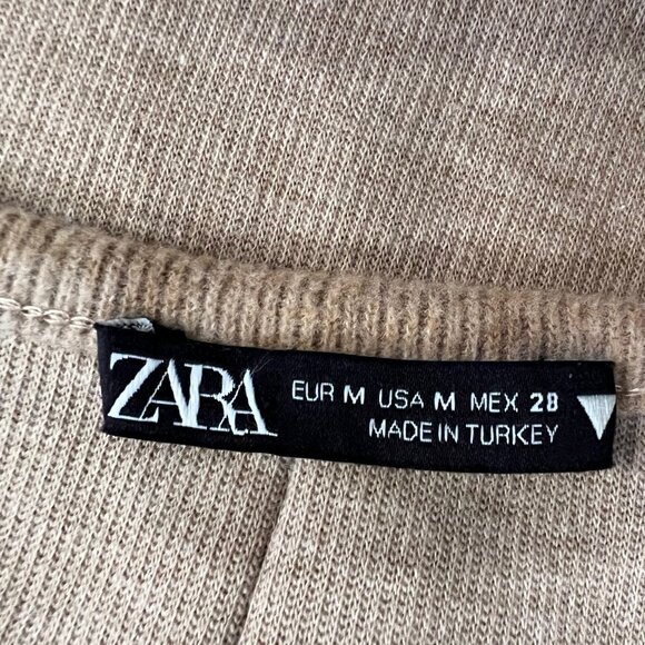 NEW ZARA Cotton Blend Knitted Mini Dress in light Camel Colour, Size M - Picture 15 of 15